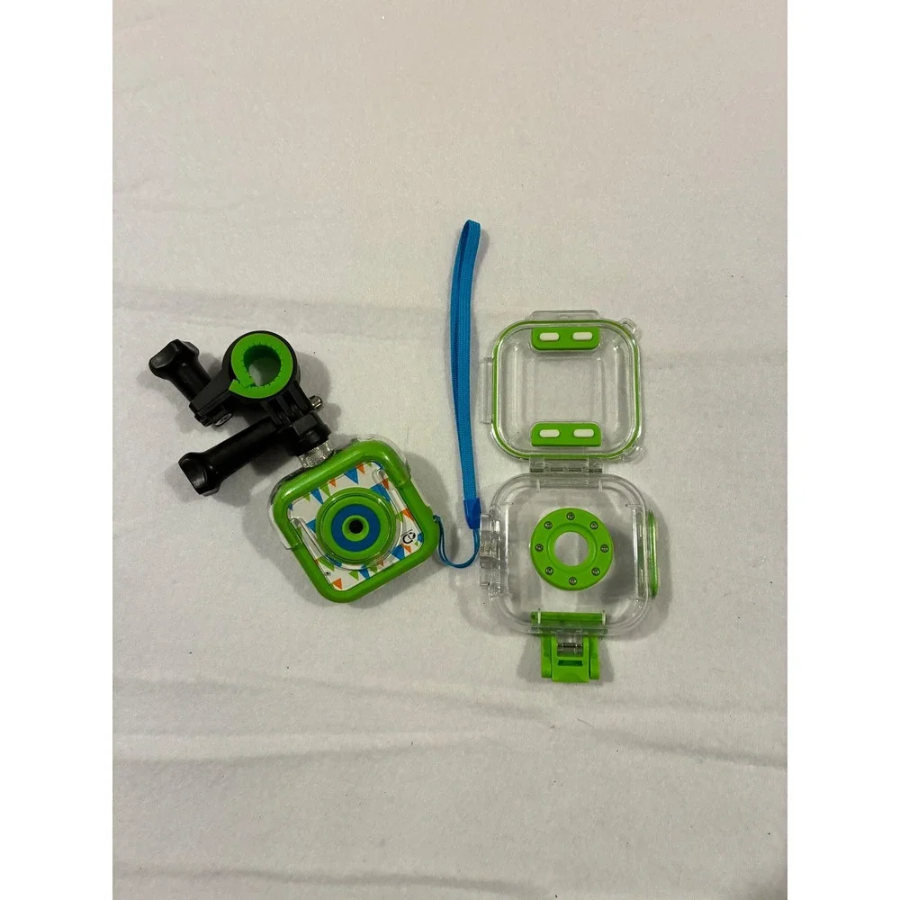 VTech Kidizoom Action Kids Digital Camera Green Waterproof Case Mounts No Cords